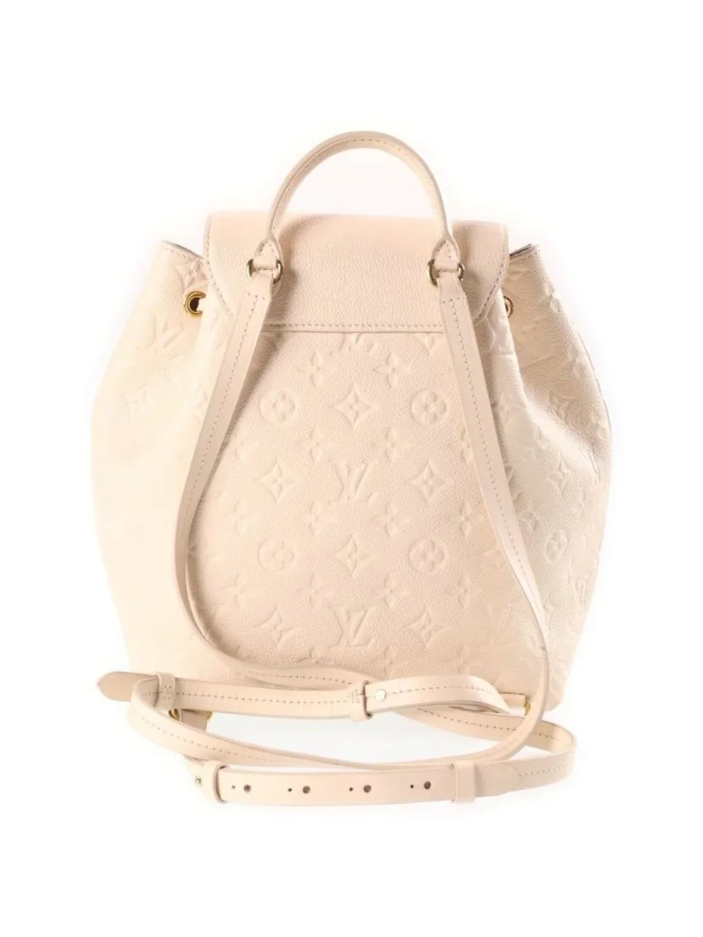 Louis Vuitton Monogram Empreinte Montsouris PM Cream Backpack Ivory Leather Gold